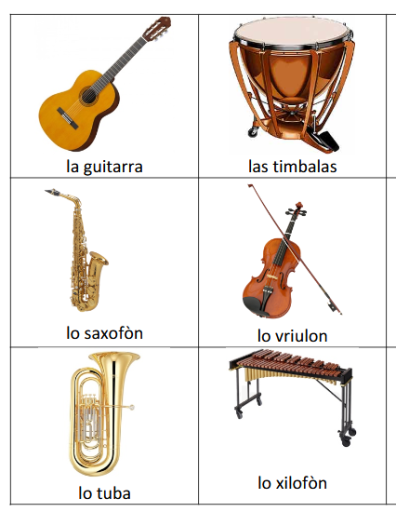 Les familles d'instruments